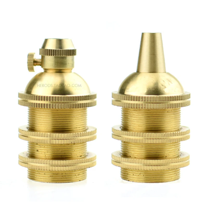 Винтажный латунный держатель для лампы E14 с 2 кольцами медная розсветильник КА