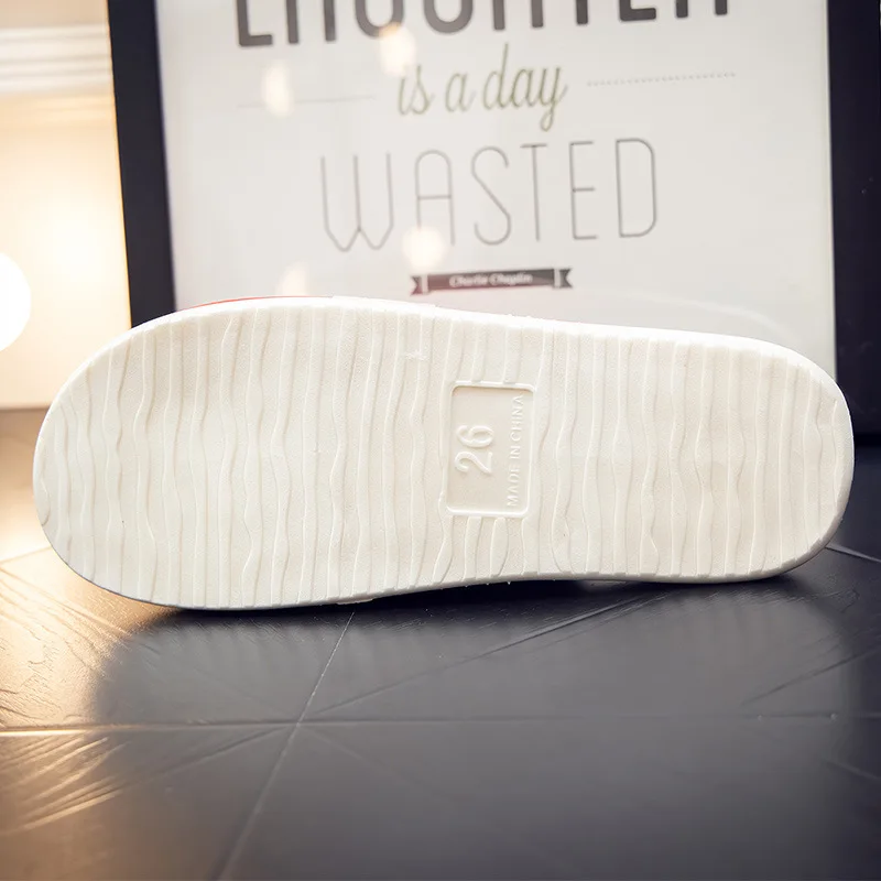 Leather Waterproof Slippers Women Men Spring Summer Home Floor Slides Women Soft Sole Non-Slip Indoor Slipper Couple Shoes