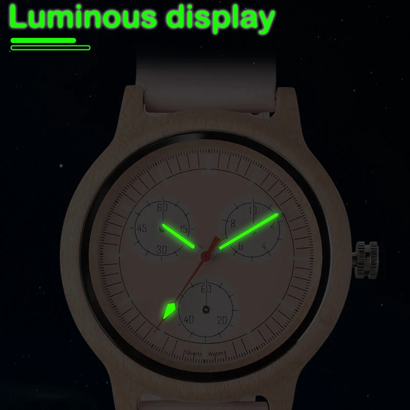 Wood Quartz Watch Fashion Simple Style Wristwatch Wooden Dial Silicone Strap Luminous Casual Couple Watches