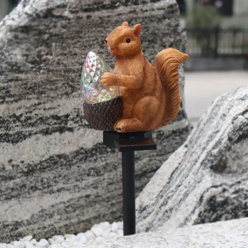 

Садовые светильники на солнечной батарее в виде белки, водонепроницаемое, устойчивое к атмосферным воздействиям украшение для газона, светодиодная полипропиленовая декоративная лампа для сада