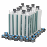 10pcs empty dual barrel cartridge 50ml 12 ab epoxy glue adhesives cartridge with 10pcs 115mm mixer tube static mixing nozzles