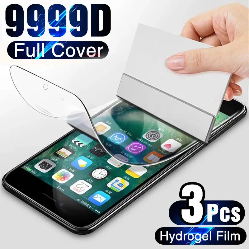 

Screen Protector For iPhone 7 8 Plus 6 6s Full Cover Hydrogel Film Soft Protective Film On iPhone 13 11 XR XS Max 13 12 Pro Max