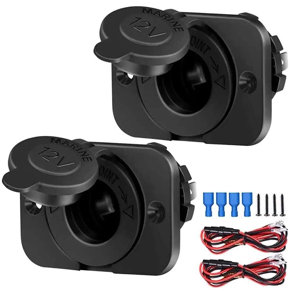 

12 В/24 В гнездо прикуривателя, водонепроницаемый пылезащитный Разъем с кабелем предохранителя для автомобиля, грузовика, лодки, морского вездехода, автомобильные аксессуары