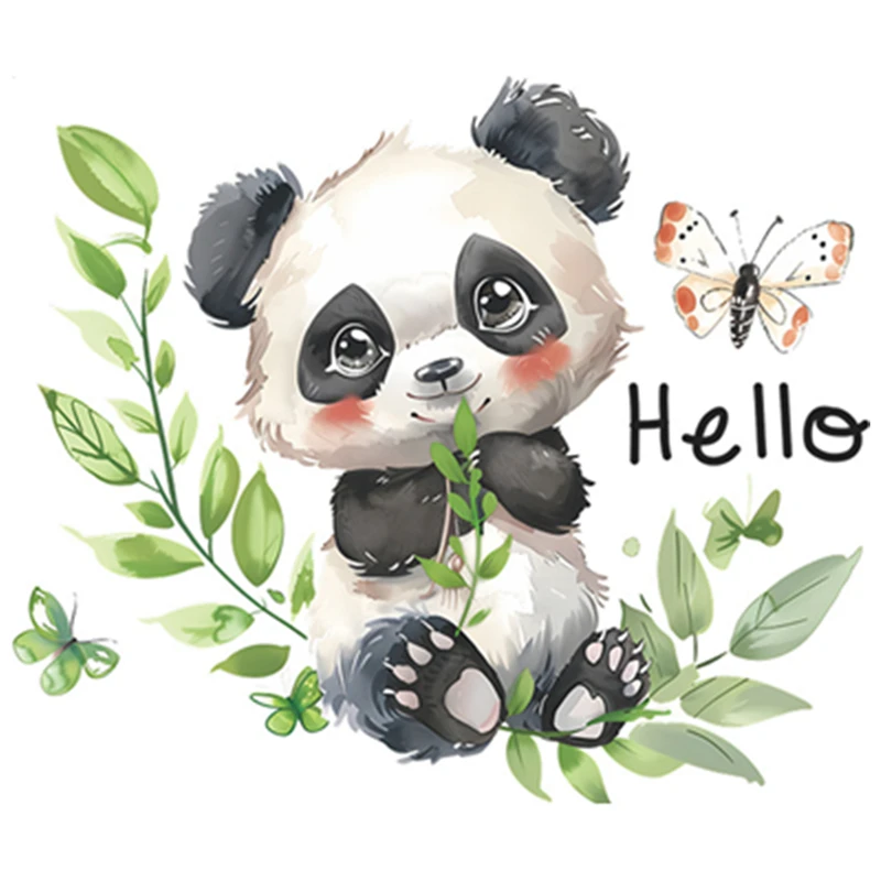 Hello Baby Panda бамбуковая ветка 3D виниловые настенные наклейки для украшения дома