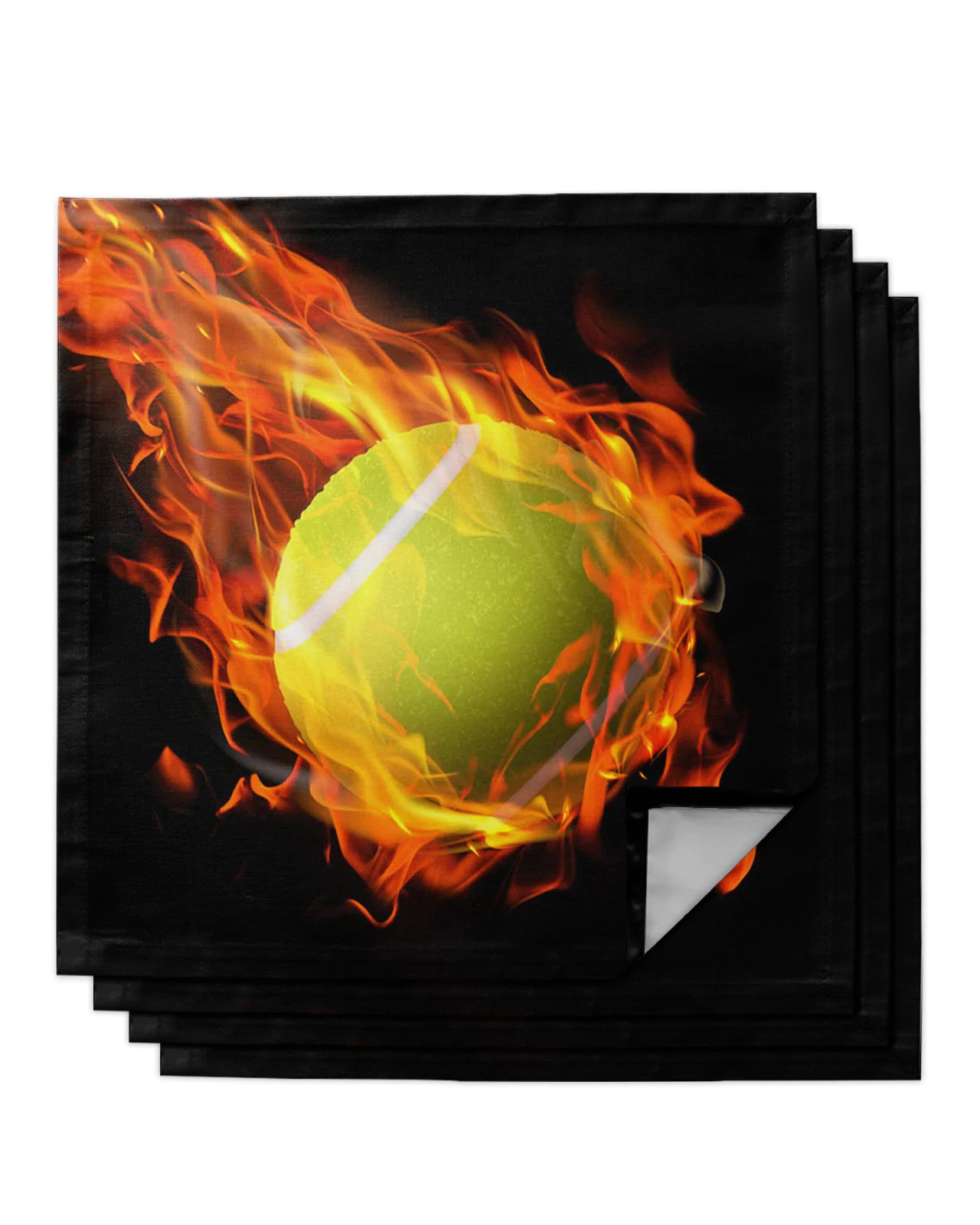 

Flame Tennis Black 4/6/8pcs Table Napkins Restaurant Dinner Wedding Banquet Decor Cloth Napkins Supplies Party Decoration