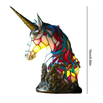 Colorful Animal Style Table Lamp Stained Glass Dragon Turtle Dolphin Night Light Home Decorations Lamp Desktop Light Ornaments 6