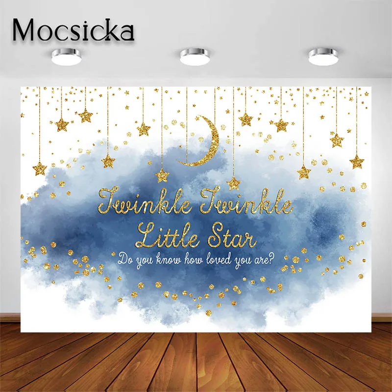 

Mocsicka темно-синий фон для детского душа Мерцающая маленькая звезда фон для маленьких мальчиков портрет фотостудия реквизит фотография искусственный баннер