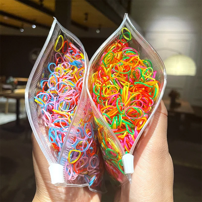 

1000Pcs/Pack Colorful Small Disposable Hair Bands Scrunchie Girls Elastic Rubber Band Ponytail Holder Hair Accessories Hair Ties