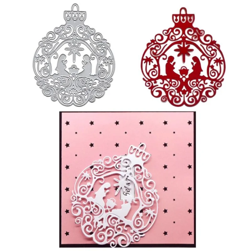 

New 1PC Hot Nativity Ornament Metal Cutting Dies Scrapbooking Steel Craft Die Cuts Paper Art Emboss Card Making Stencil