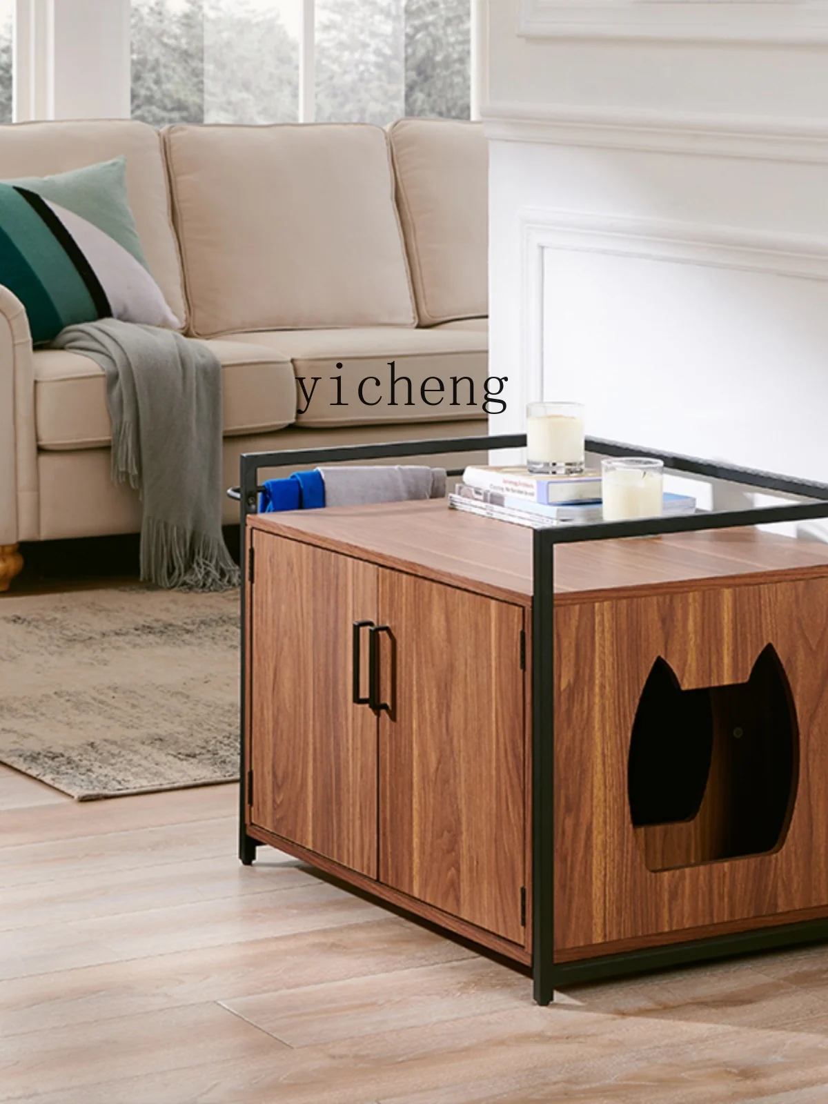 XL металлический каркас для туалета боковой шкаф кошачий дом полузакрытый