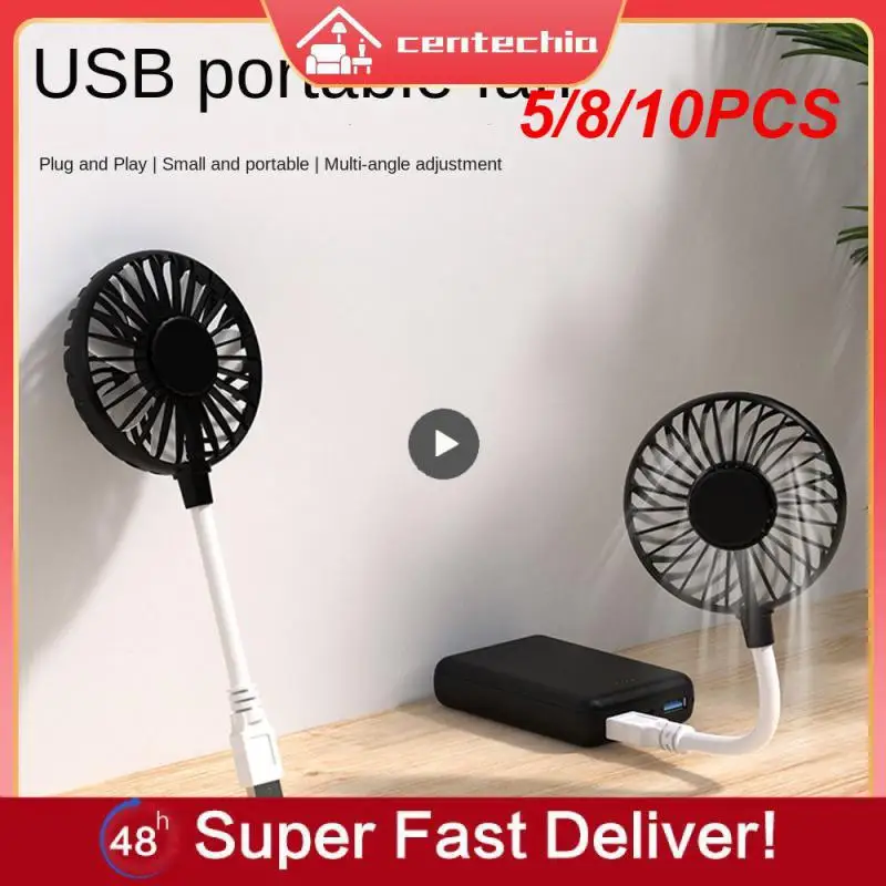 

5/8/10PCS Small Fan Student Dormitory Office Fan Bendable Mute Desktop Fan Cooling Tools For Power Bank Laptop Pc Ac Charger