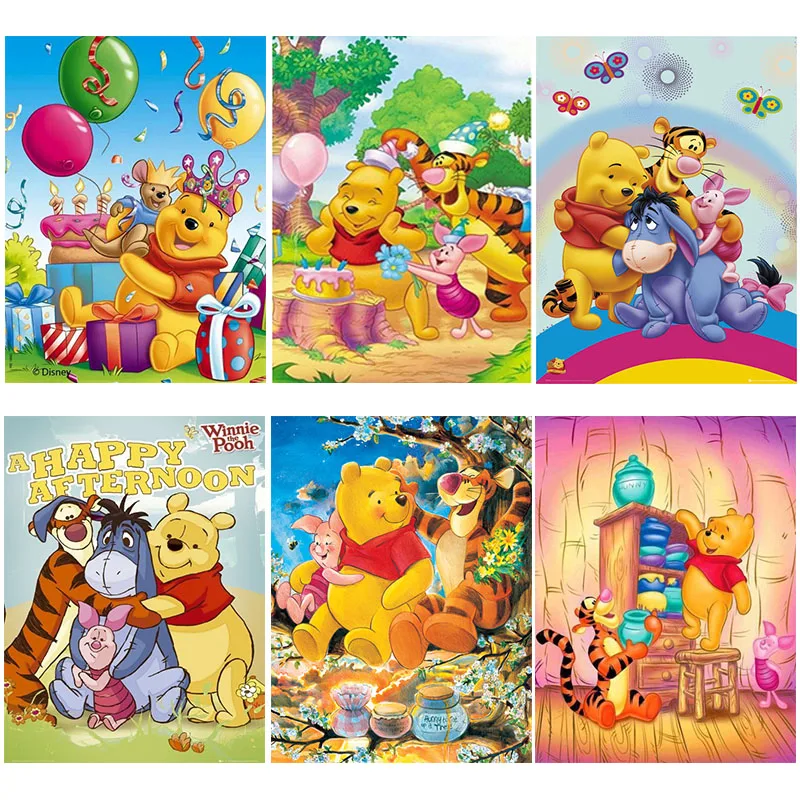 

Картина на холсте, Дисней, Винни-Пух, мультяшный плакат, печать на холсте, для дома, гостиной, искусство, без рамки, украшение, подарок для дет...