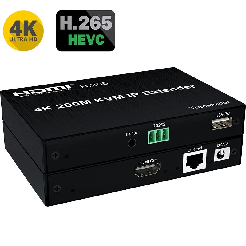 4K HDMI KVM-удлинитель IP RJ45 Cat5e/6 200M HDMI KVM-матрица USB ...