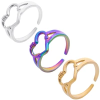 5pcslot romance love heart finger rings for couple sweet stainless steel charm women jewelry ring engagement anniversary gifts