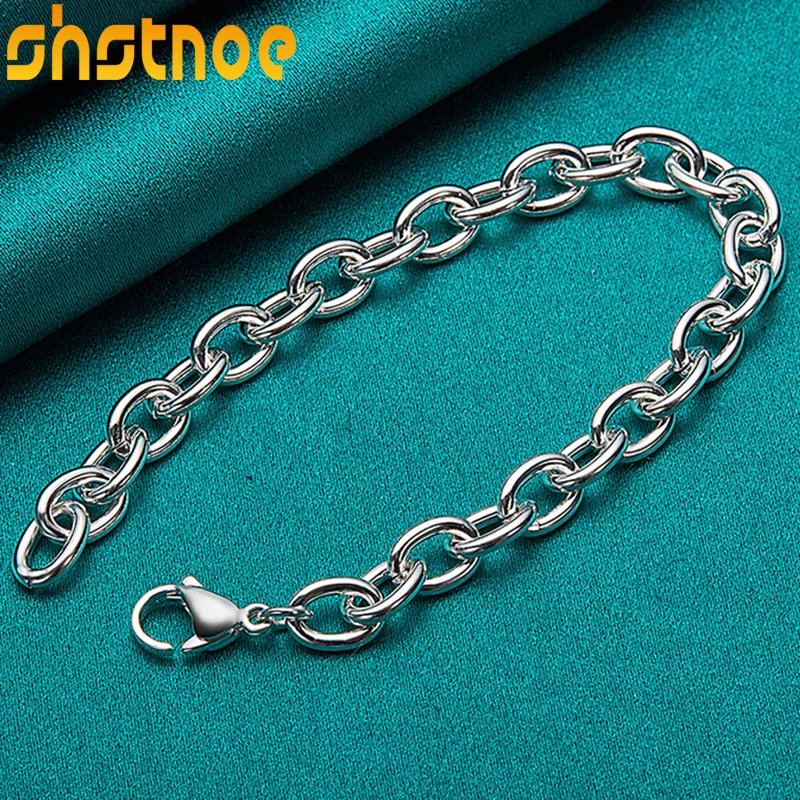 

925 Sterling Silver Much Circle Ring Chain Bracelet For Women Party Engagement Wedding Birthday Gift Fashion Charm Jewelry