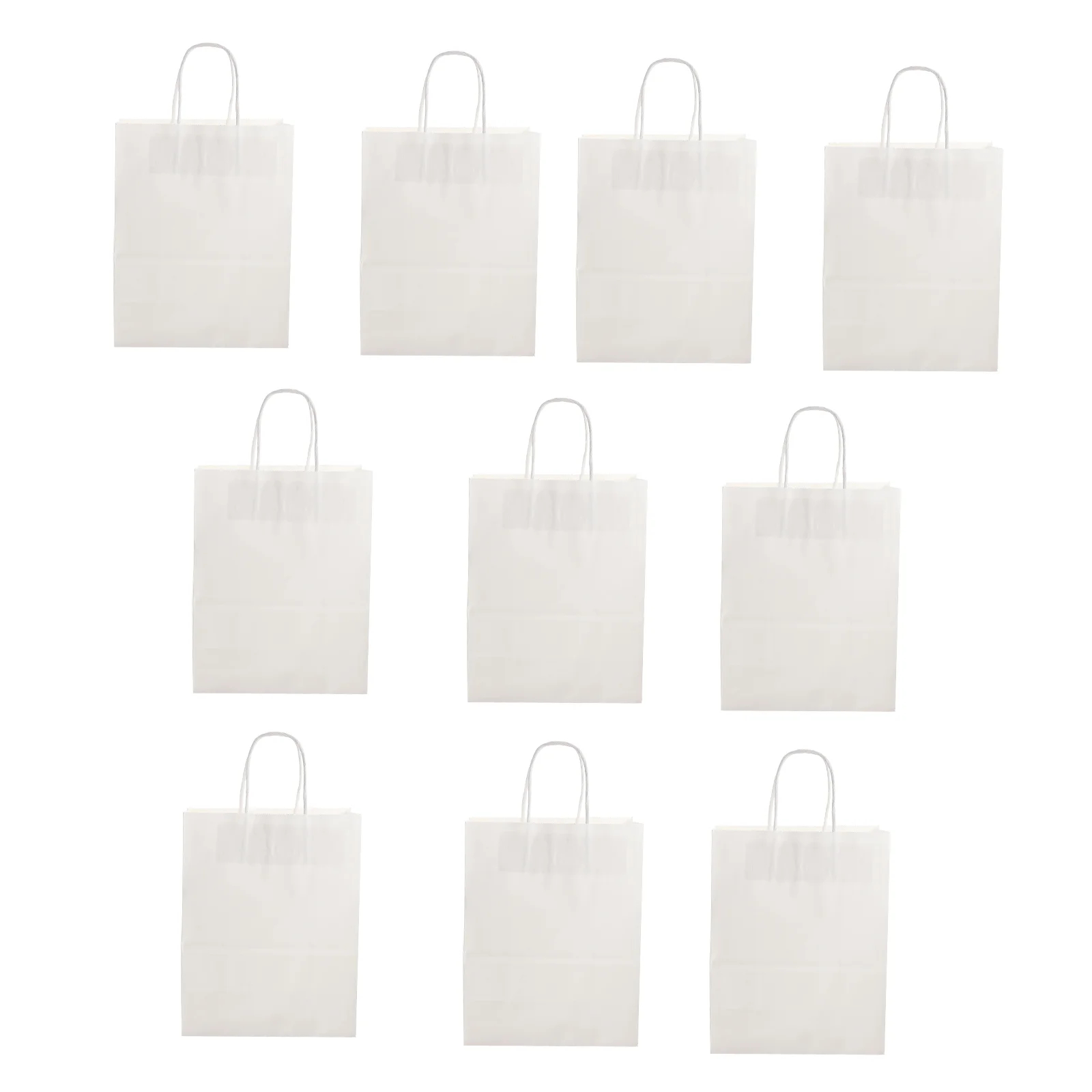 

10Pcs Kraft Paper Hand Bag Food Packaging Handbag Takeaway Food Carrier (White)