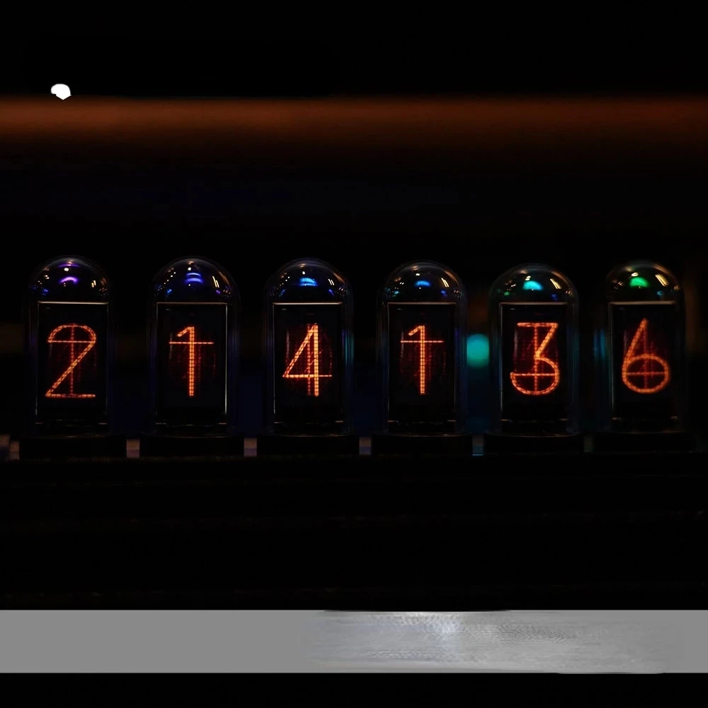 RGB светодиодные часы винтажного стиля с цифровым дисплеем Nixie на 6 бит, фотоотображением времени, ретро-дизайном, модулем IPS и стеклянным куполом для декорации.