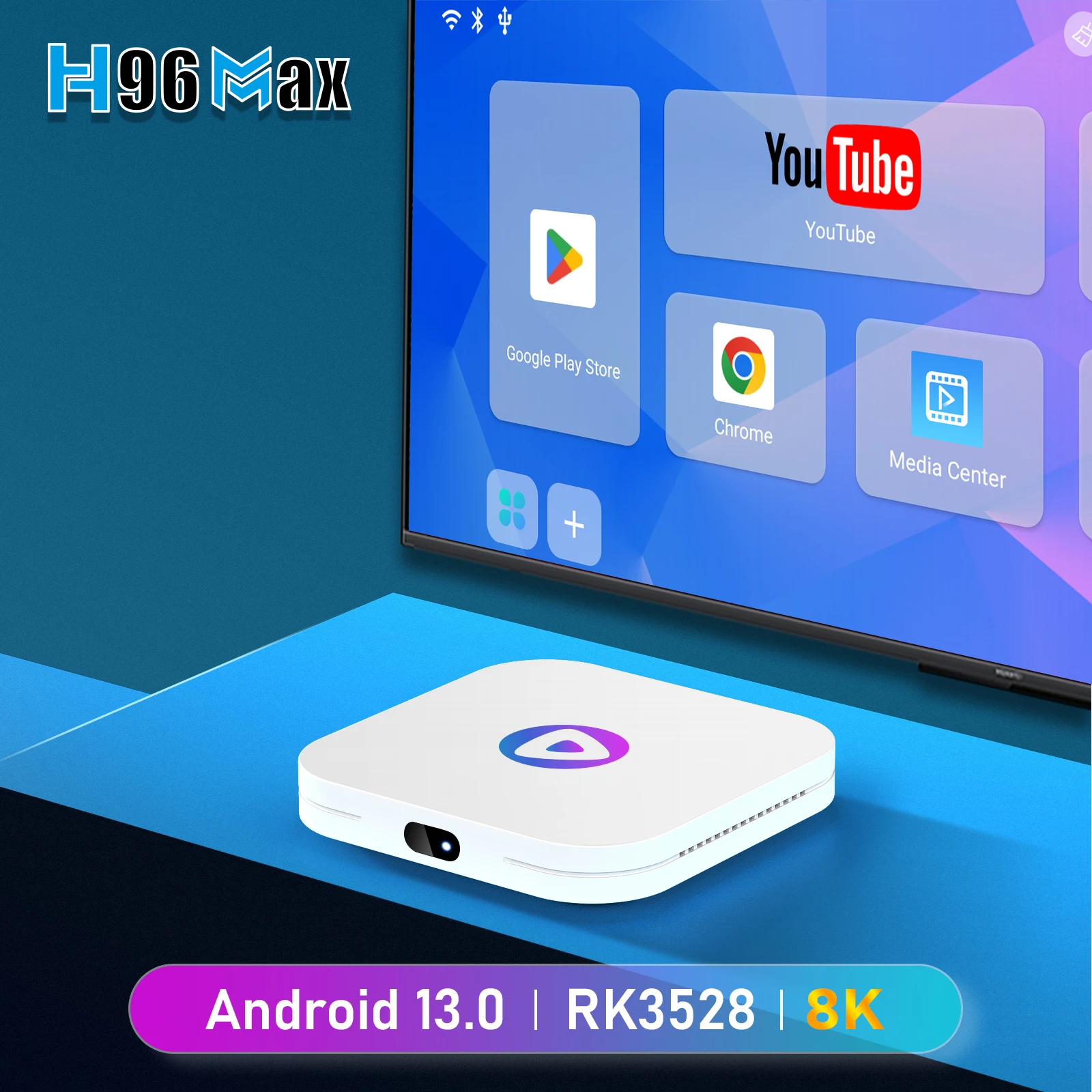 Android h96 max plus для 13.0 RK3528 M1 с 4k 32 ГБ 64 ультра Smart TV Box