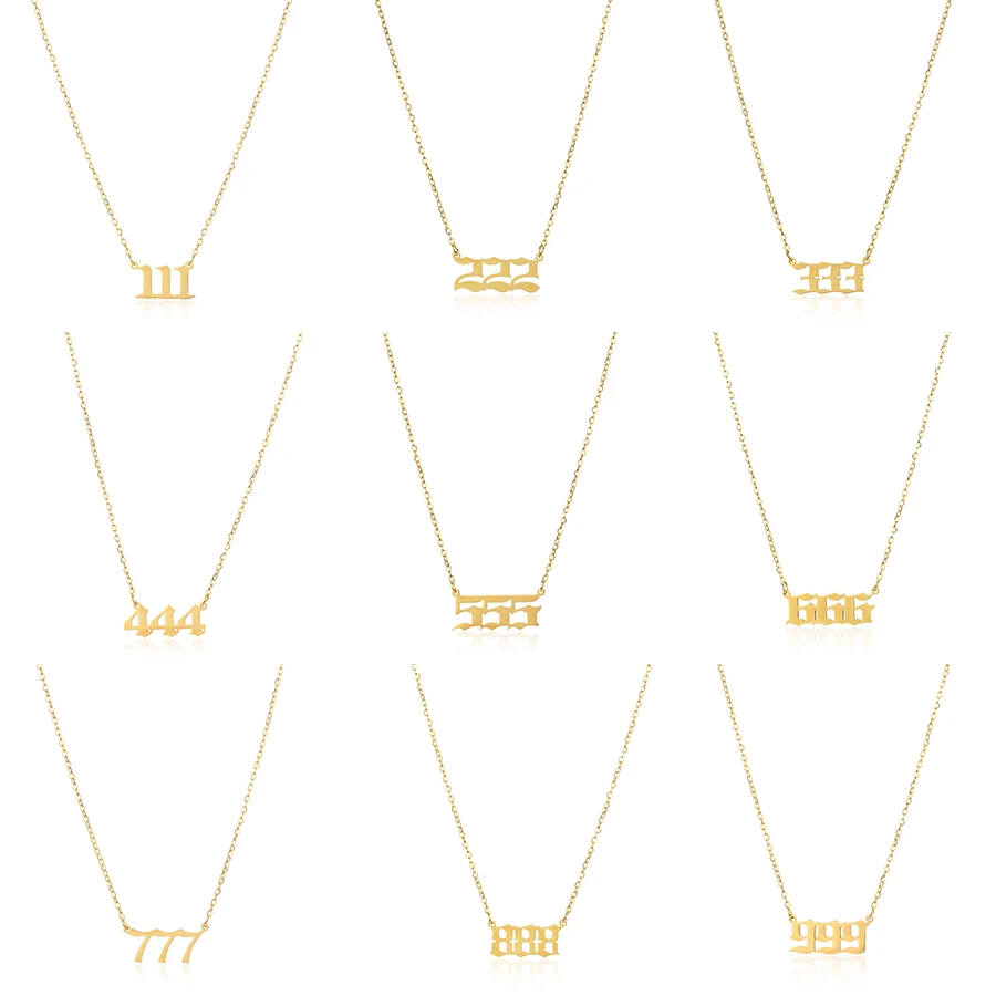 Ожерелье из нержавеющей стали с подвеской в виде цифр ангела для женщин цепочка