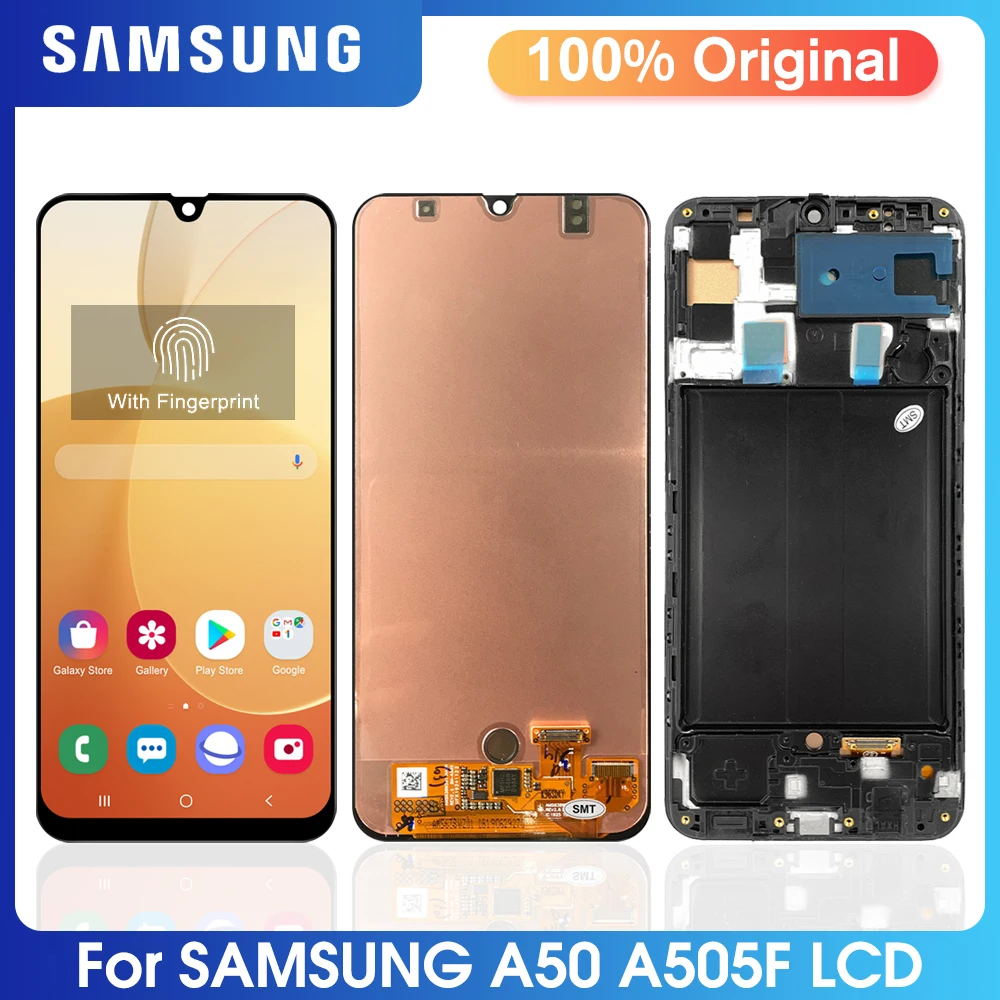ЖК-дисплей Super AMOLED 6 4 дюймов для Samsung Galaxy A50 сенсорный экран с дигитайзером