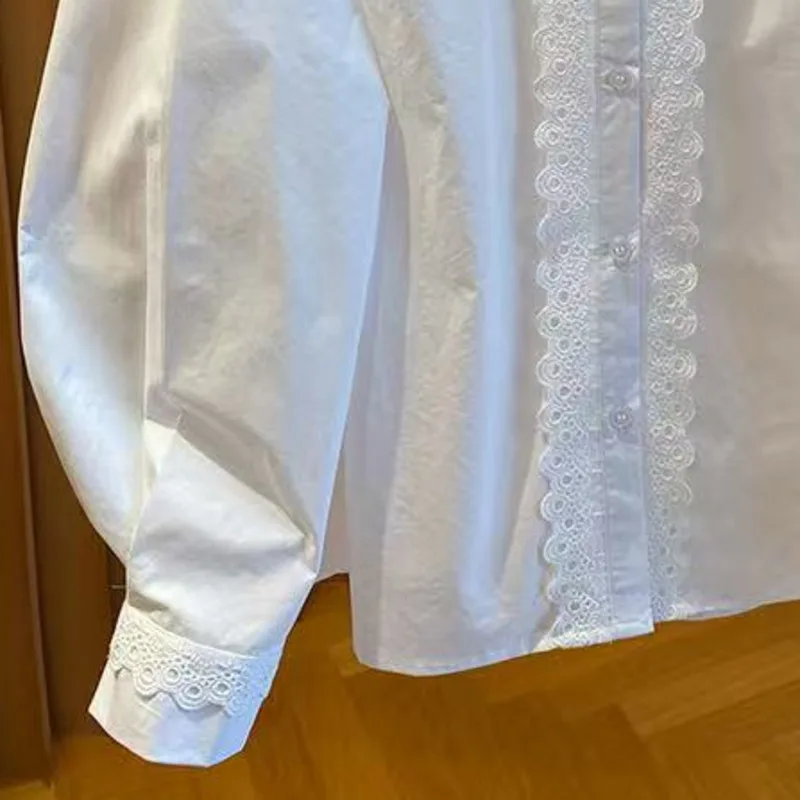 EWQ белая женская рубашка из полиэстера