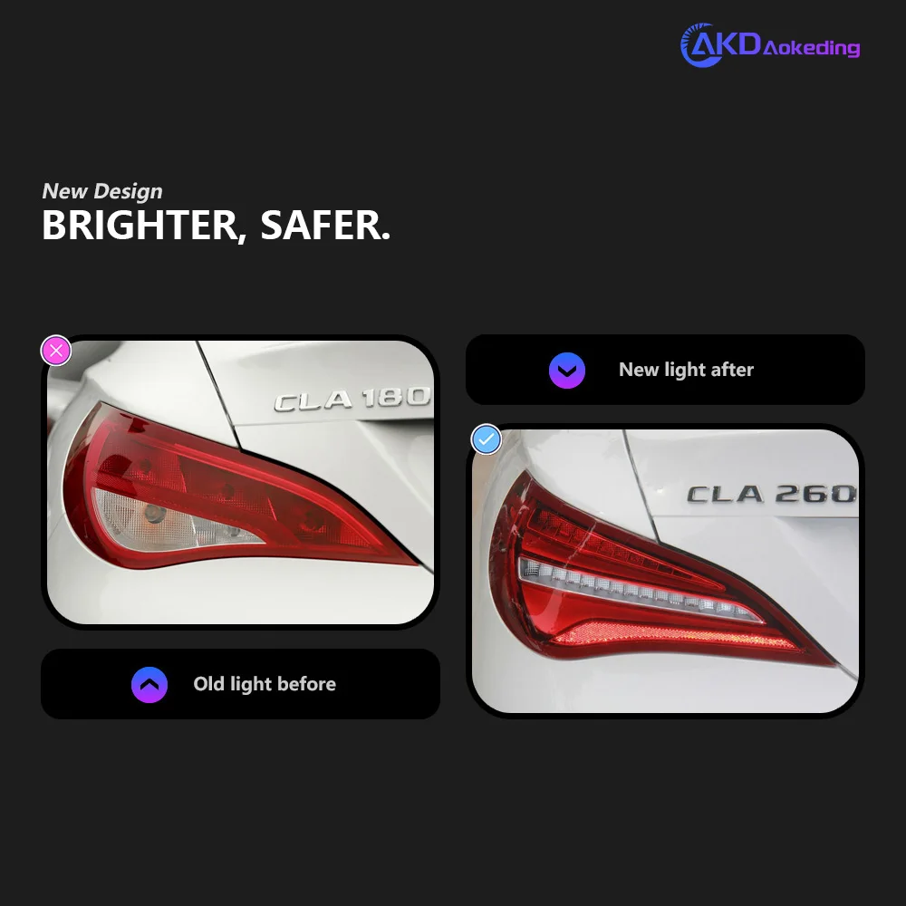 Фото Задний фонарь для Mercedes-Benz CLA200 250 2014-2020, автомобильные товары, LED DRL, линзы Hella Xenon, Hella Hid H7, W117, аксессуары для CLA №2