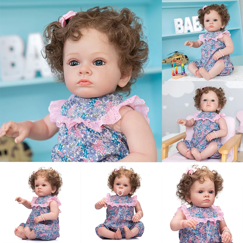24inch High Quality Reborn Toddler Girl Doll Tutti Already Lifelike Finished Painted Handmade Doll Curly implanted hair