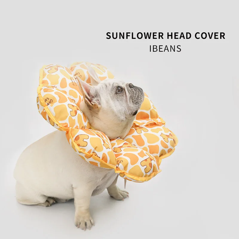 

Dog Headgear Elizabeth Ring Anti-licking Anti-scratching Cute Sunflower, French Bulldog Golden Retriever Luxury Pet Accessories