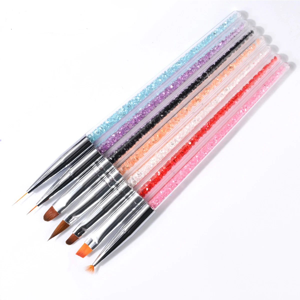 

7PCS Manicure Tools Nail Crystal with Drill Pull Line Pen Smudge Painted Hook Line Pen Nails Accessories and Tools Nail Brushes