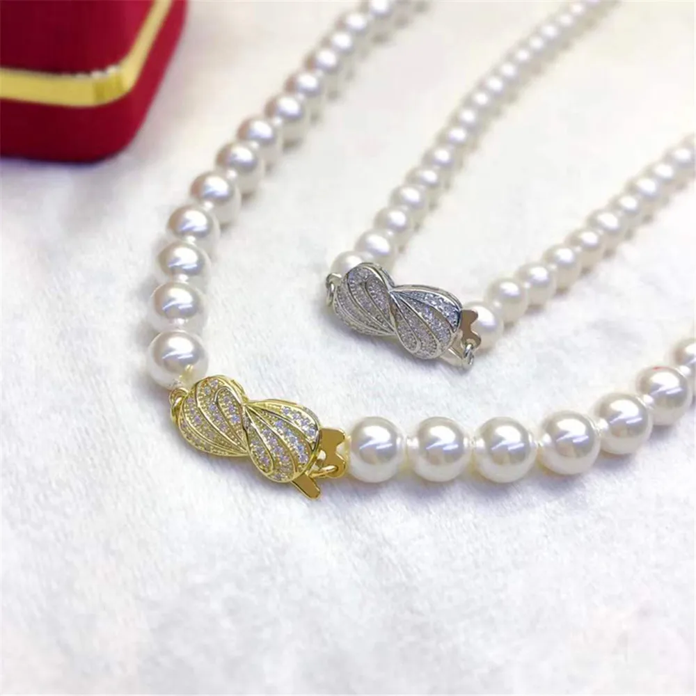 

S925 Sterling silver Pearl necklace ending buckle multi hanging flower shaped connection buckle diy first accessories