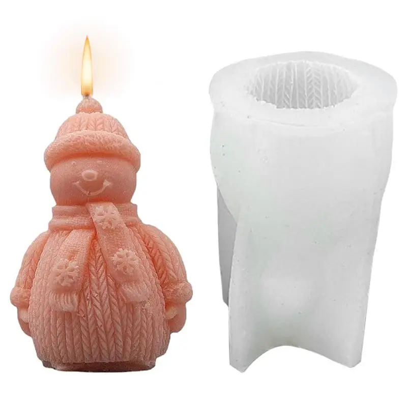 

Snowman Candle Silicone Mold Hand-made Snowman Candle Silicone Mold Reusable Resin Crafts Moulds For Diy Gifts Hand-made Crafts