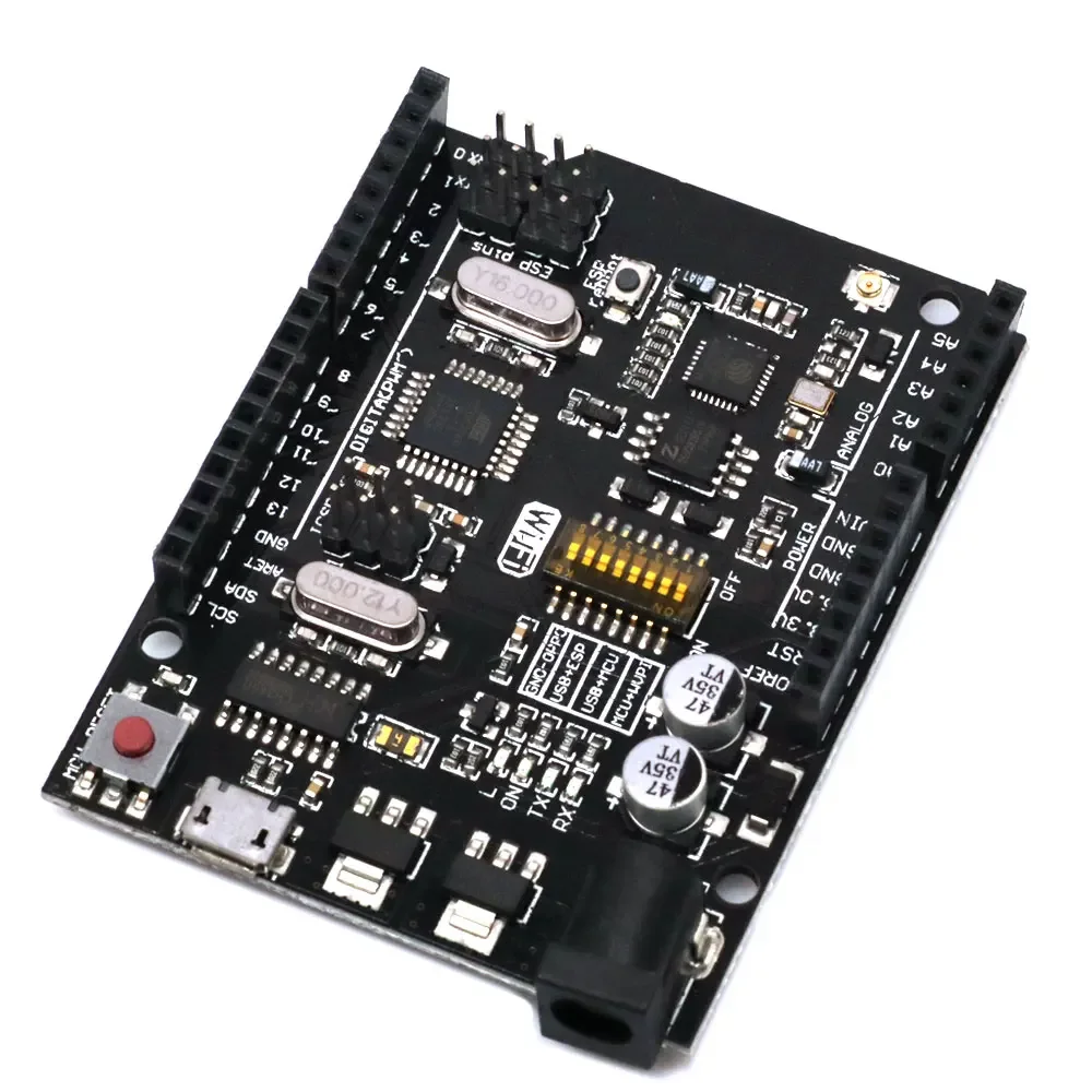 Фото UNO + Wi-Fi R3 ATmega328P + ESP8266 CH340 (32 МБ памяти) 6 В-9 В USB-TTL CH340G для Arduino NodeMCU WeMos макетная плата №2