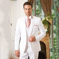 white men wedding suits business suits slim fit one button groom wear three pieces formal suit jacketpantsvest costume homme