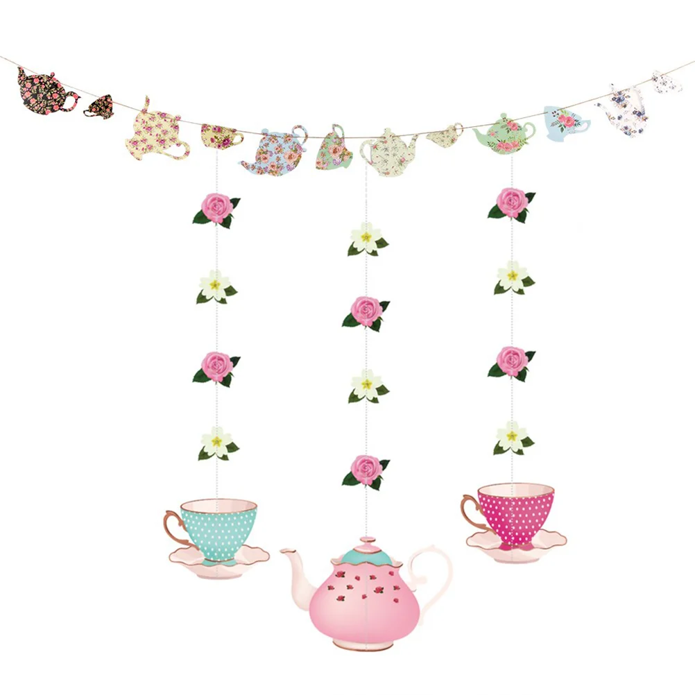 

Tea Party Decorations Banner Supplies Favors Decor Floral Decoration Table Birthday Dressteapot