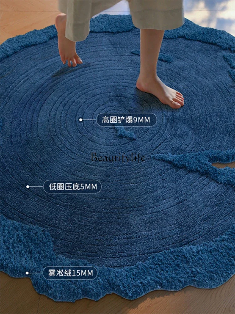 Ром бархат | Яркий синий современный элитный ковер для гостиной виллы от кутюр