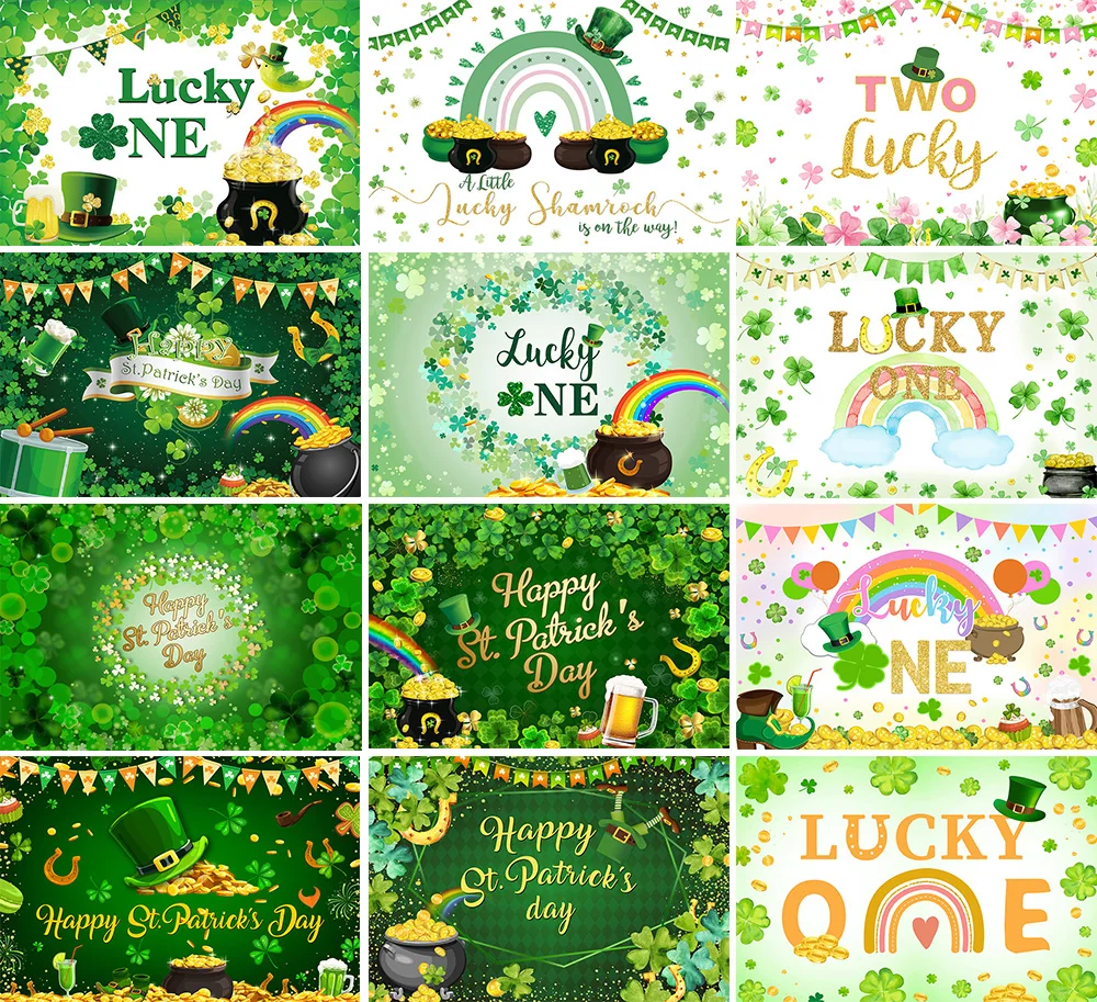 

Фон для фотосъемки Mehofond День Святого Патрика Ирландский Зеленый счастливый шамрок праздничный декор для вечеринки баннер для фотостудии