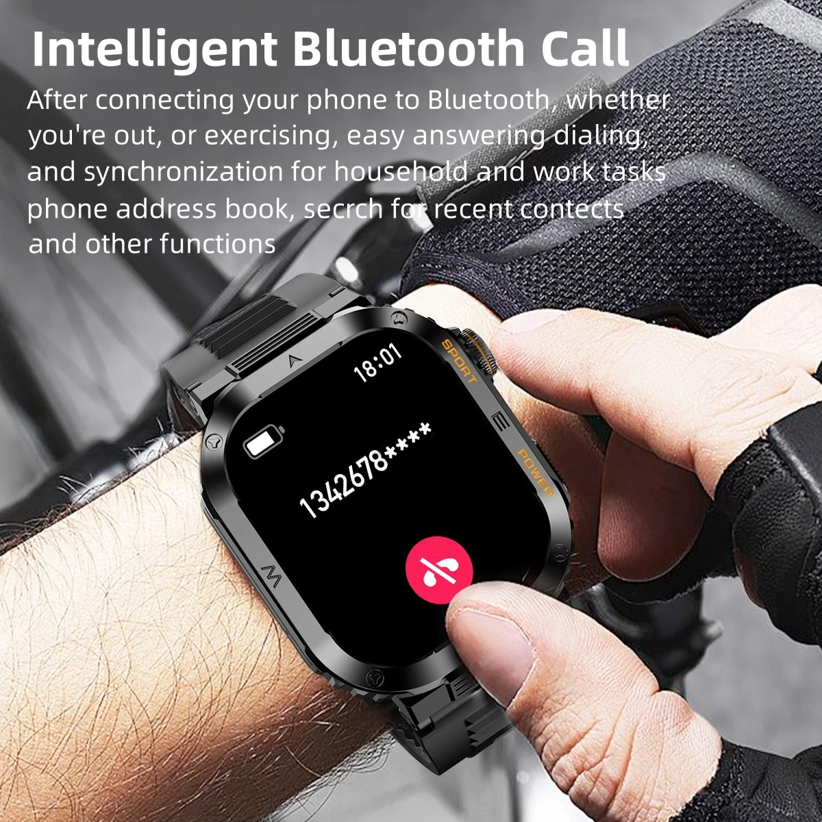 Uhoofit Bluetooth Смарт-часы для мужчин Фитнес-трекер и монитор здоровья IP68