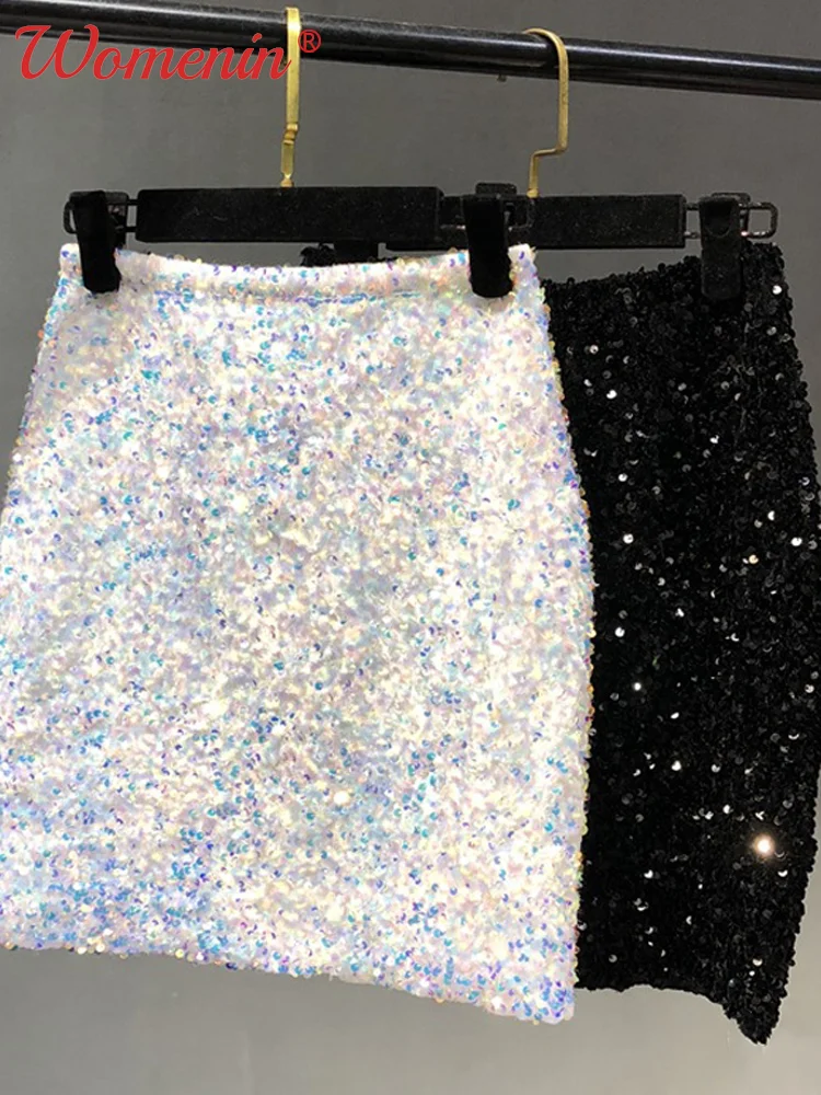 Женская мини-юбка с высокой талией привлекательная облегающая трапециевидная