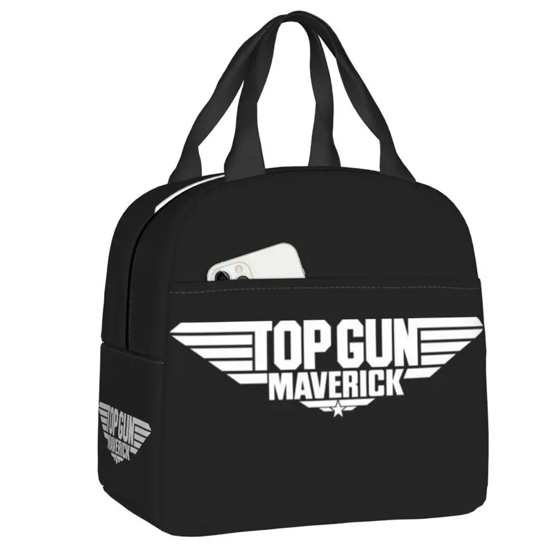 

Top Gun логотип белый Maverick изолированный Ланч-бокс для женщин пленка портативный термоохладитель пищевой Ланч-бокс Открытый Кемпинг путешест...
