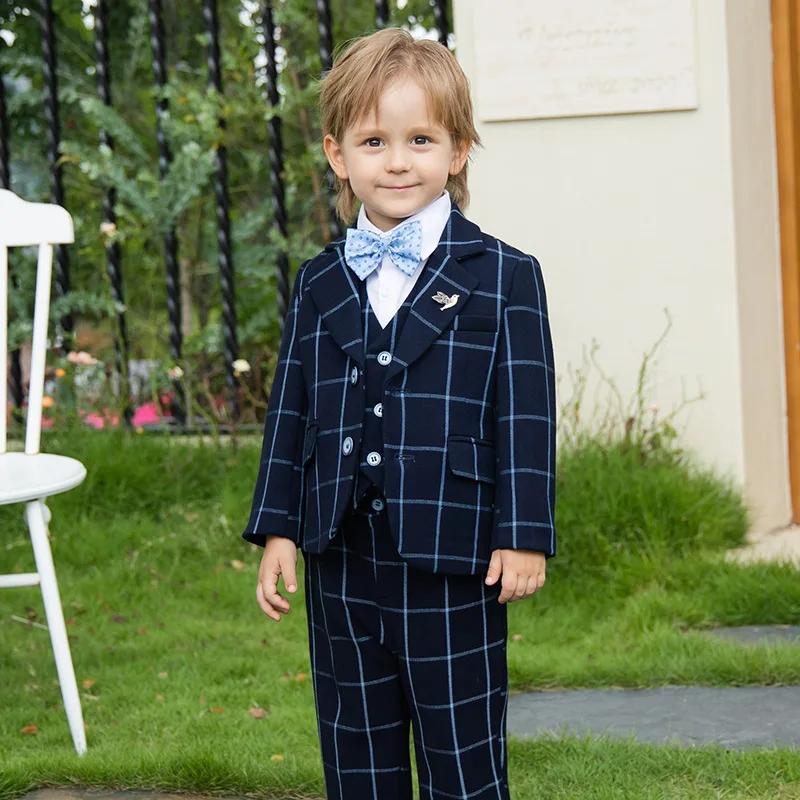 Детское роскошное платье для фотографий Nvay синего цвета джентльменская Детская