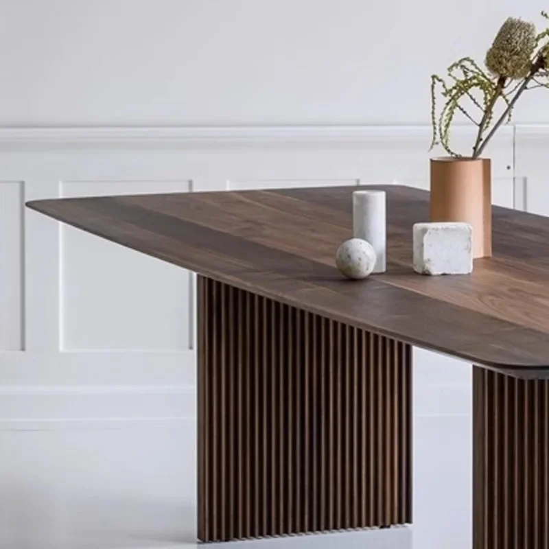 Скандинавский обеденный стол из массива дерева дизайн гостиной задний двор