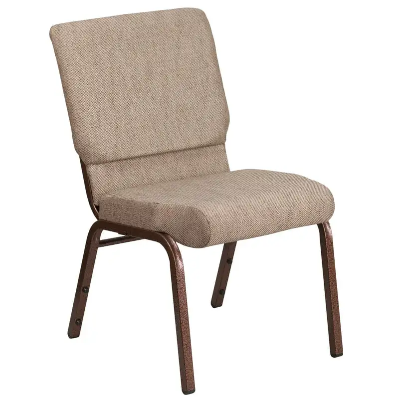 

HERCULES Series 18.5''W Stacking Church Chair in Beige Fabric - Copper Vein Frame Desk chair Sillas para barra de cocina Metal c