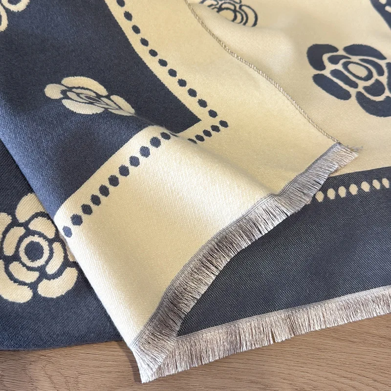 Осень-зима стильный и универсальный шарф пальто украшение теплый женский с