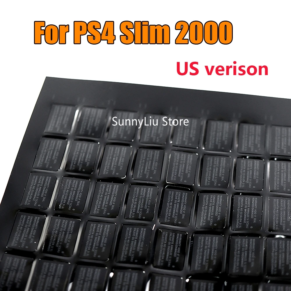 100pcs For Playstation 4 PS4 slim 2000 Console Housing Shell Slim Black Back Mark Tag Paste Sticker Label Seal UK US verison - купить по