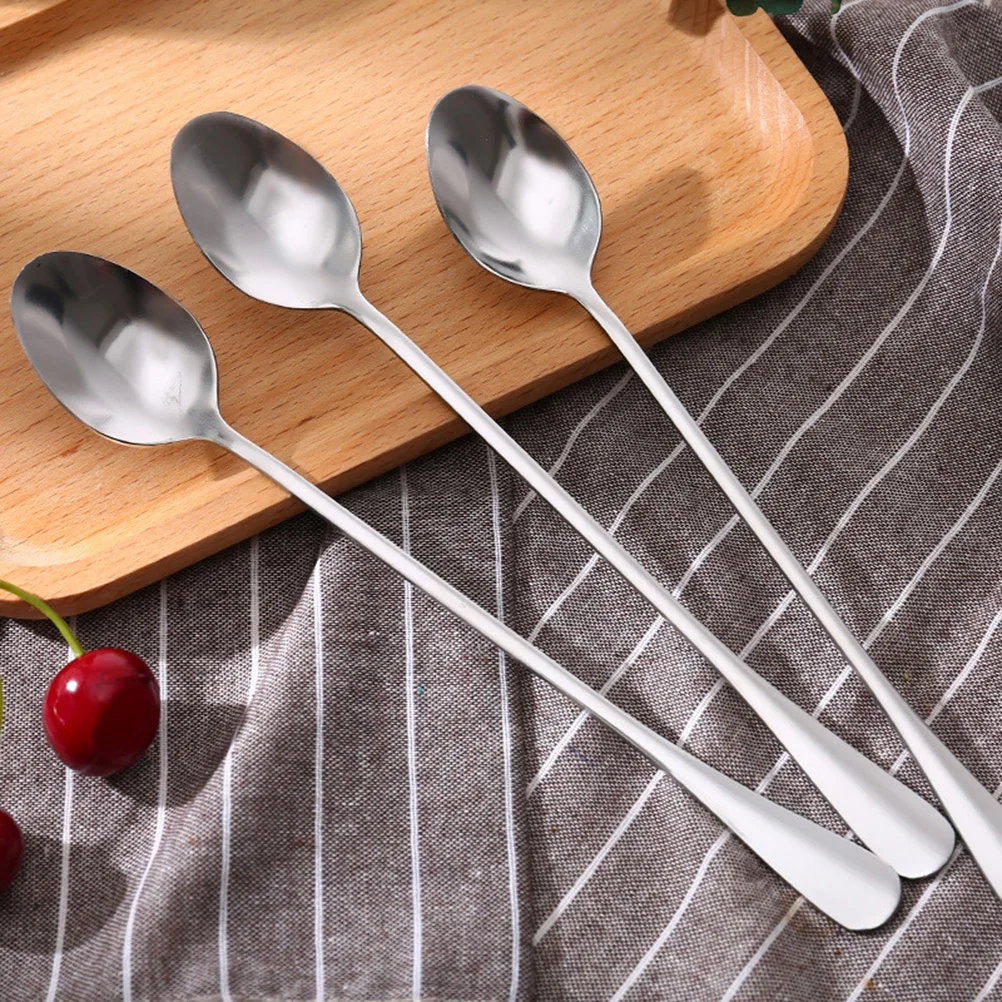 

12pcs Handle Iced Tea Spoon Coffee Scoop Stainless Steel Stirring Spoons