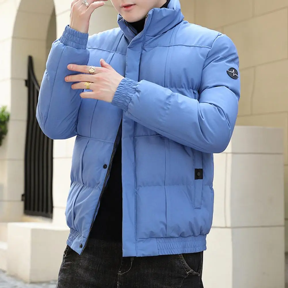 Fashion Winter Coat 3D Cutting Down Jacket Long Sleeve Men Winter Thickened Puffer Padded Outwear Coat  Warm