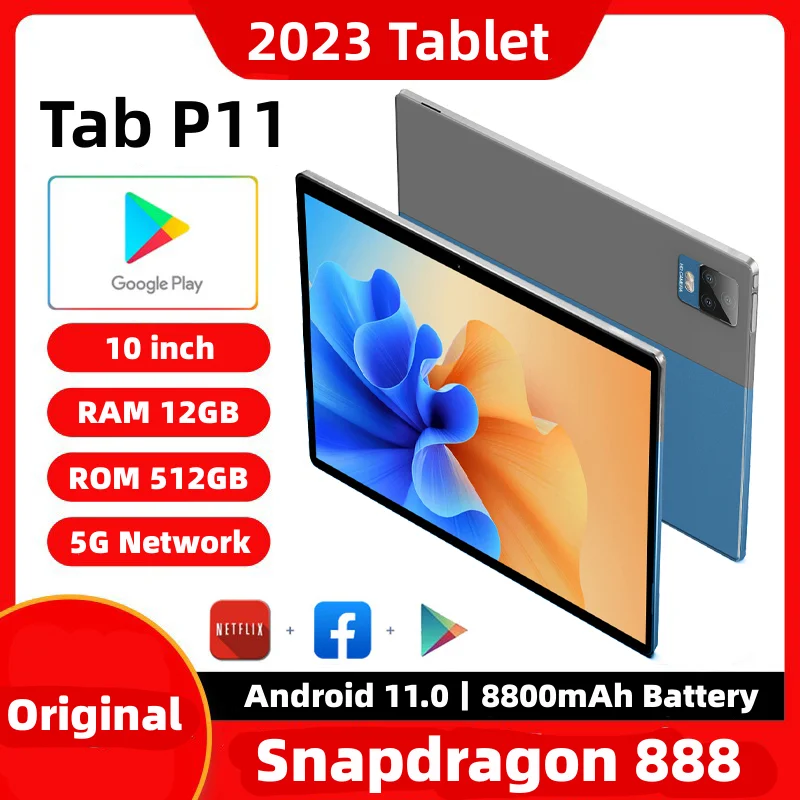 

Планшет Tab P11 Pro, 10 дюймов, Snapdragon 2023, Android 888