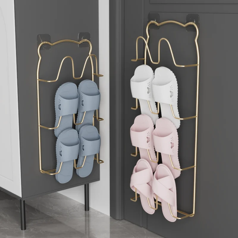 

Simple Shoe Hanger Metal Iron Art Slippers Drain Drying Rack Toilet Bathroom Indoor Restroom Storage Tools Home Organizer Shelf
