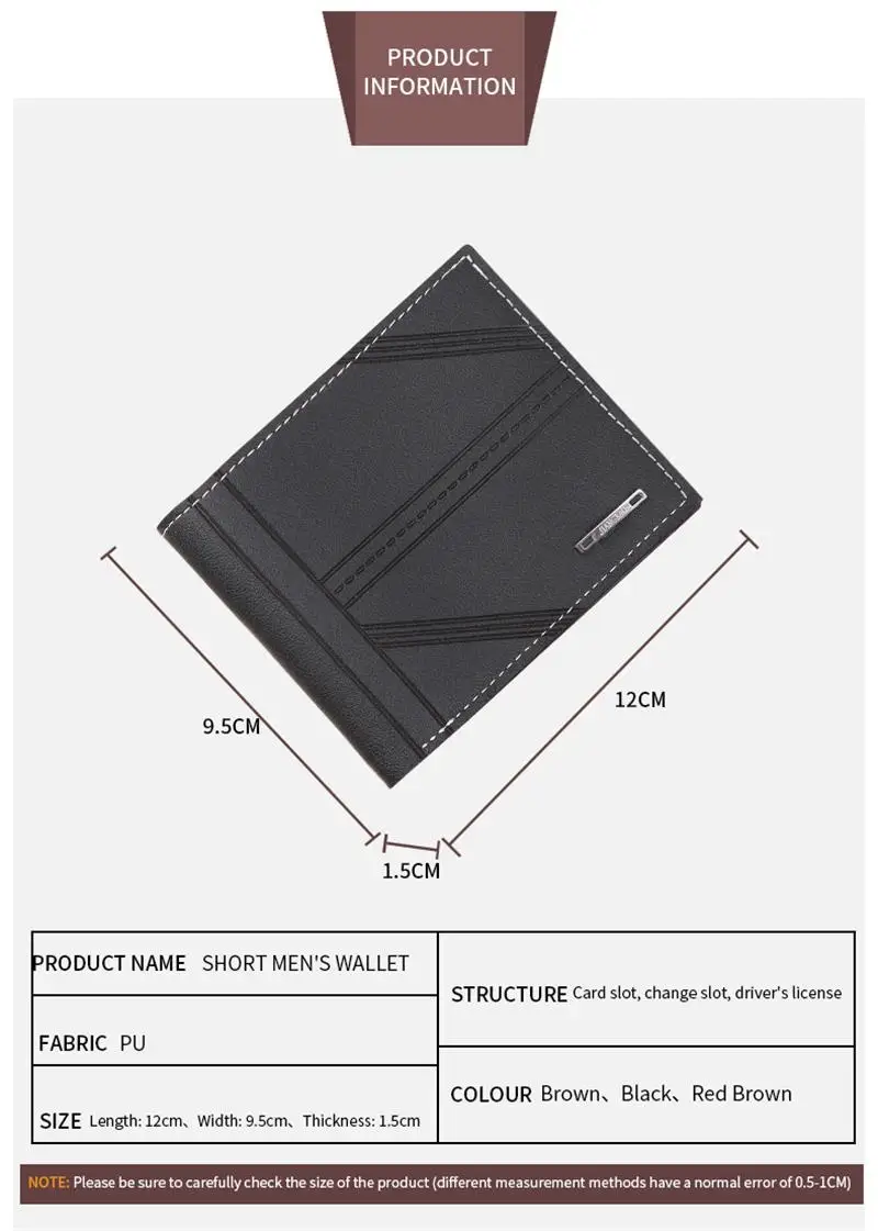 Мужской кошелек из искусственной кожи с зажимом для карт