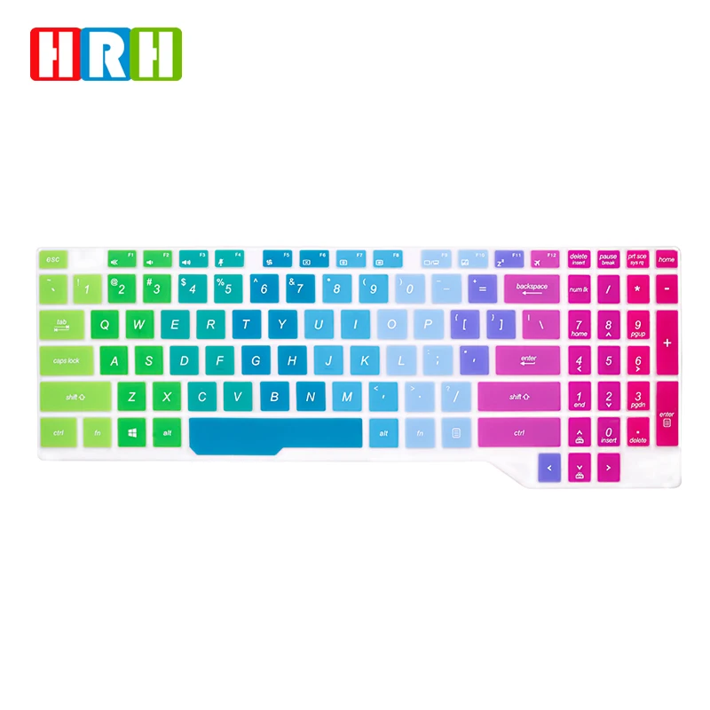 

HRH Colorful Silicone Keyboard Covers Keypad Skin Protector Protective Film For Asus FX63 FX63,FZ63.ZX63
